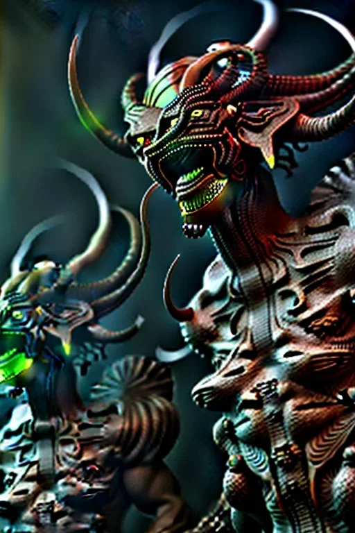 Demon aliens, 8k, finely detailed