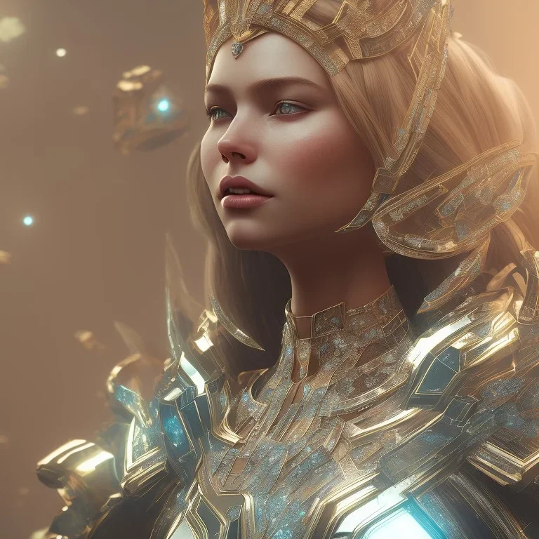 A portrait of a crystalised queen, atmospheric, realistic, unreal engine, cinematic lighting, octane render.