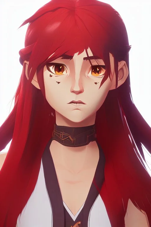 Teenaged Female Red haired kitsune paladin