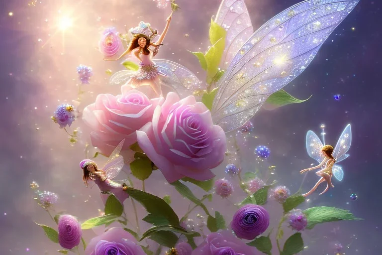 one big crystal subtle flower in a galactic ambiance, transparent petals, delicate colors, in the foreground, with a very little beautiful fairy, full of details, smooth, bright sunshine，soft light atmosphere, light effect，vaporwave colorful, concept art, smooth, extremely sharp detail, finely tuned detail, ultra high definition, 8 k, unreal engine 5, ultra sharp focus