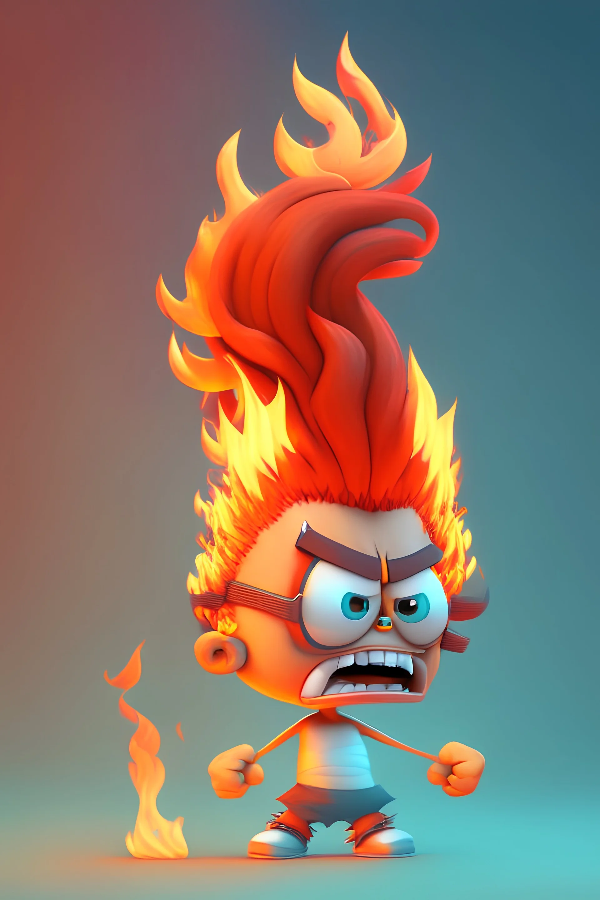 Fire cartoon character 4k