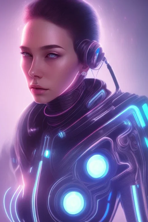 cyberpunk, head, women, portrai, tron, visor,