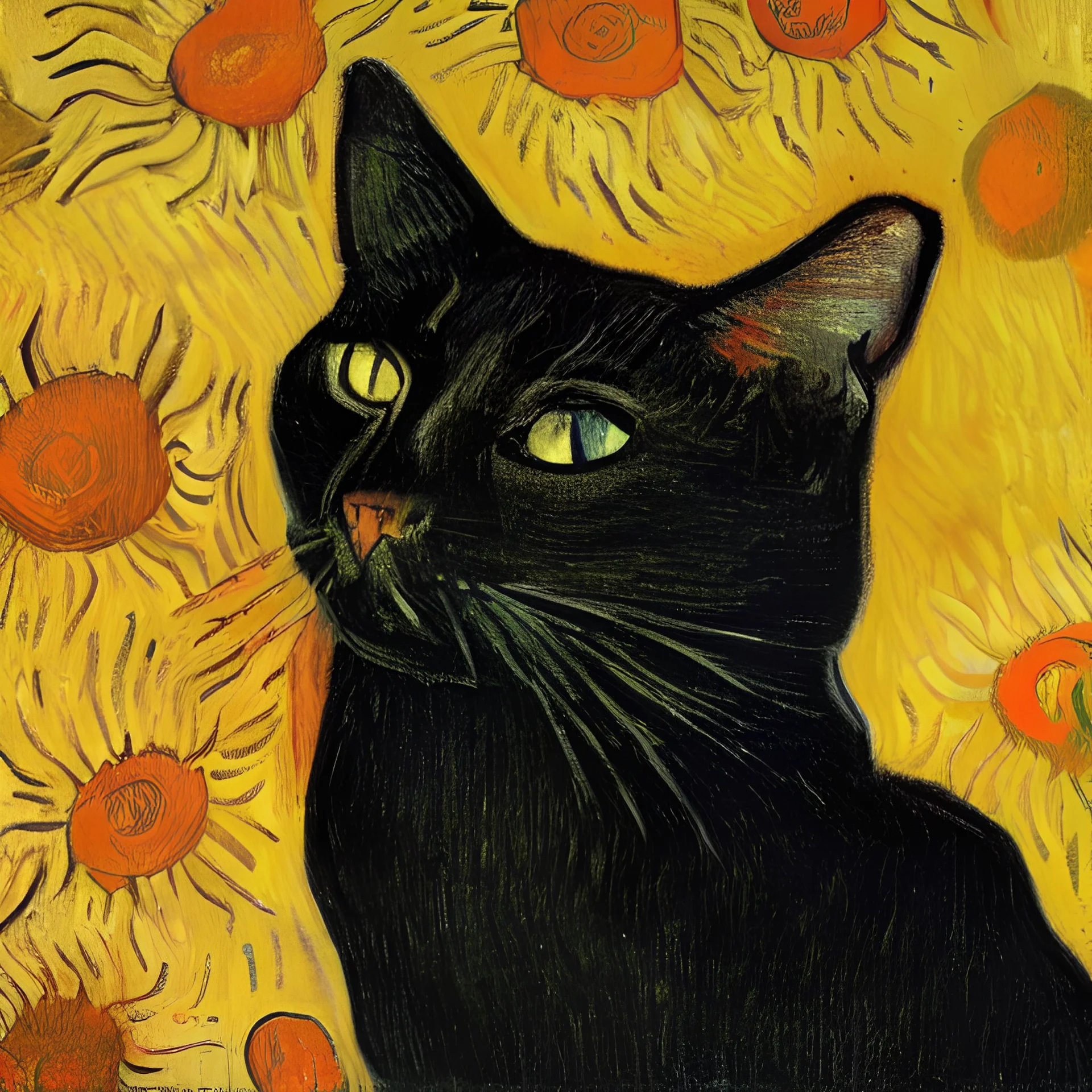 Portrait of a cat by Van Gogh