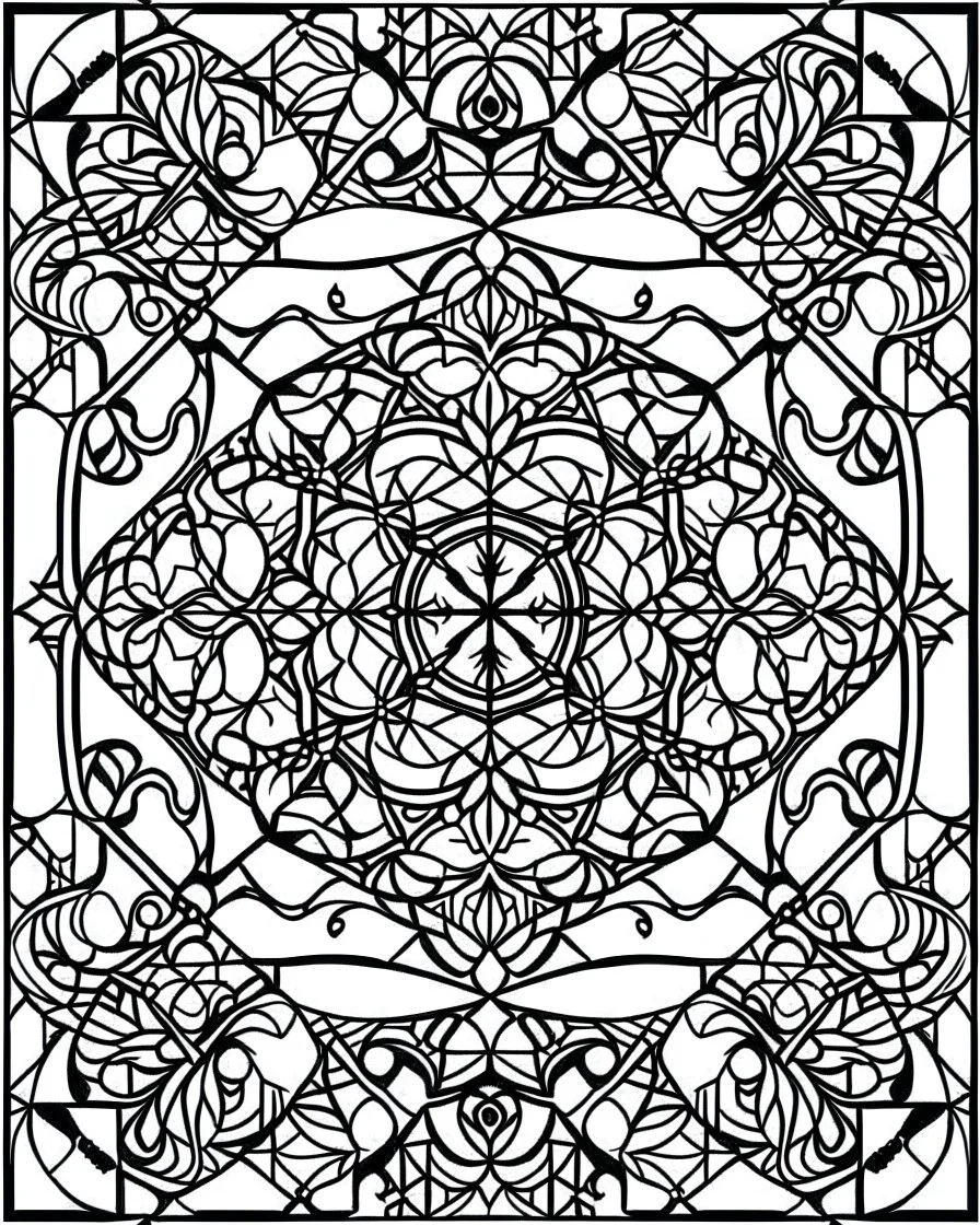 very simple Mosaic simple Coloring Pages, no black color,, easy to color