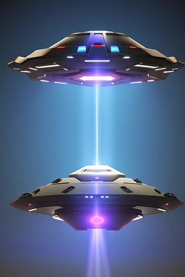 a ufo craft with 3 lights underneath