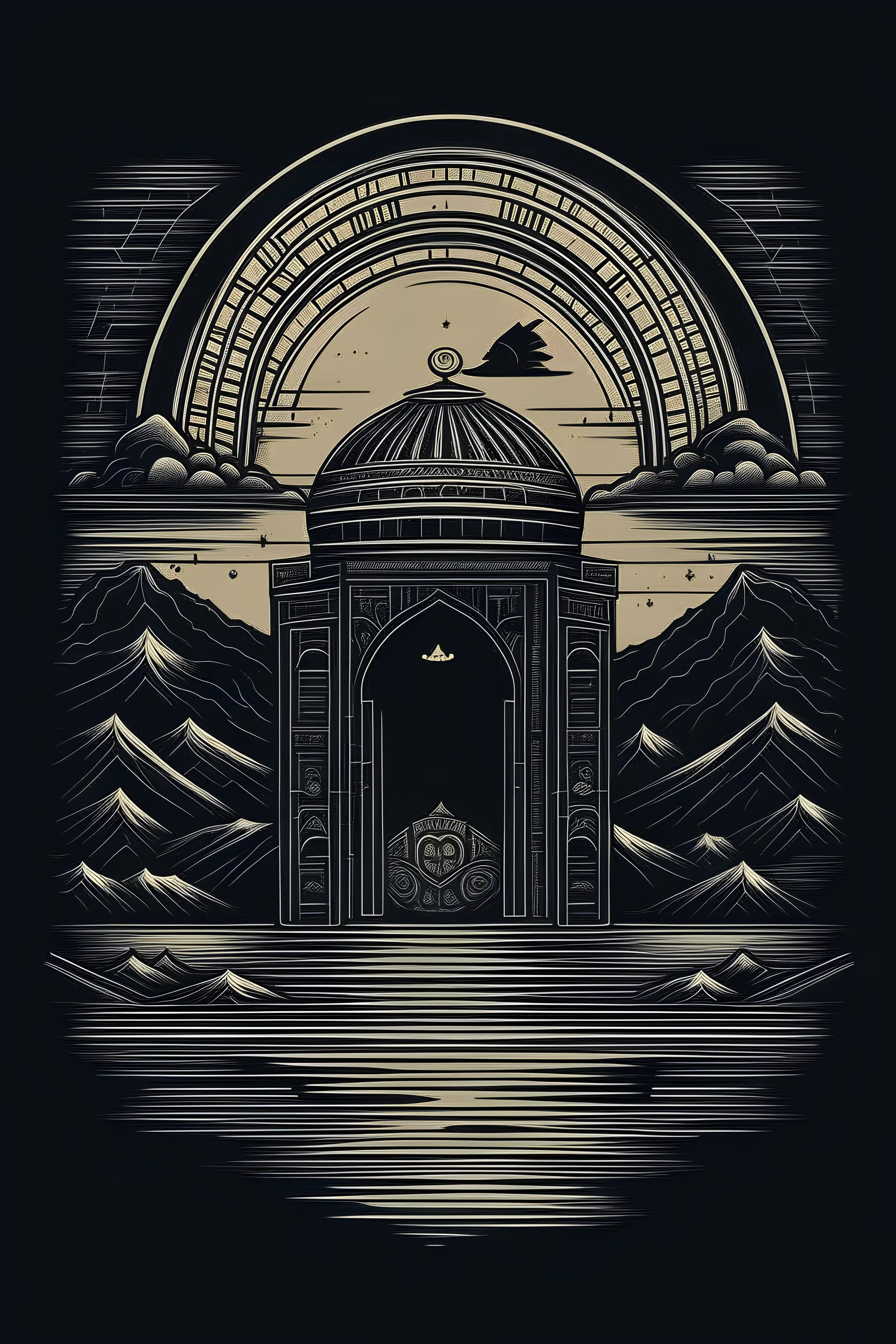 Design for a T-shirt with the Kaaba on it