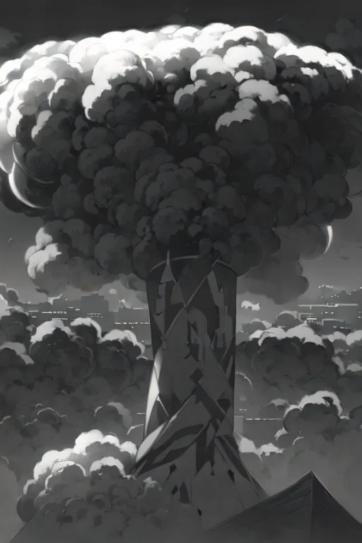 Hiroshima bomb, greyscale