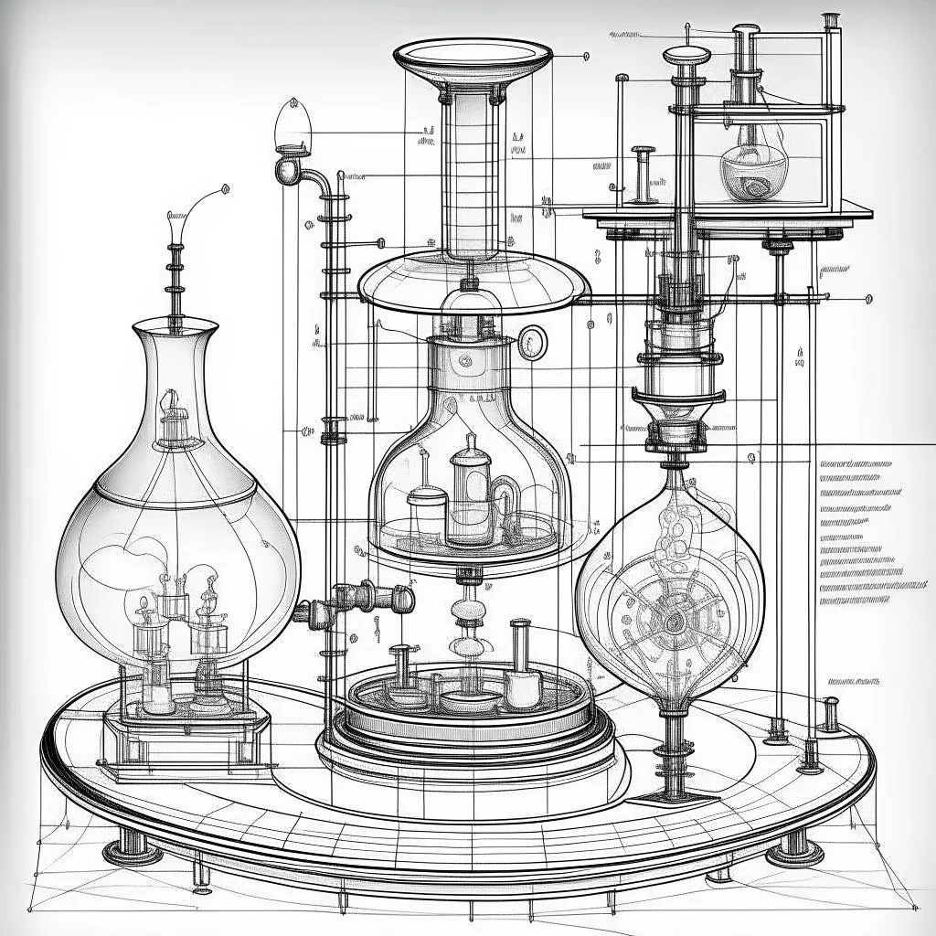 machine that turns ghosts into alcohol technical drawing more ghosts