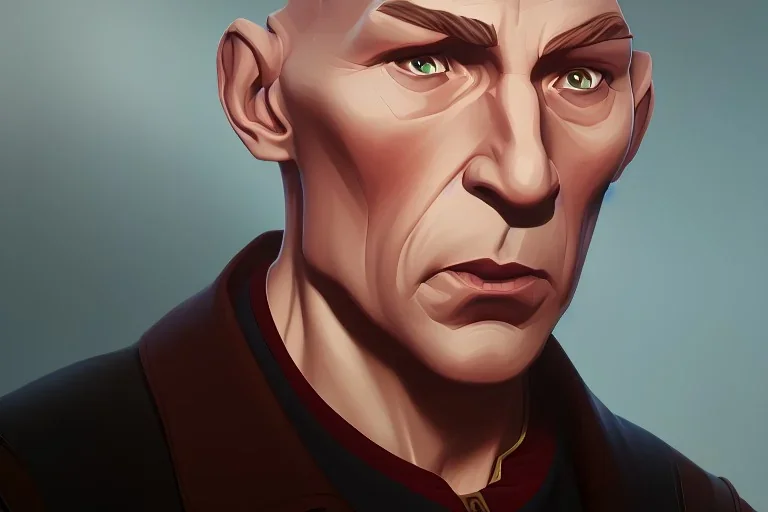 Portrait of Jean Luc Picard by Jake Bartok