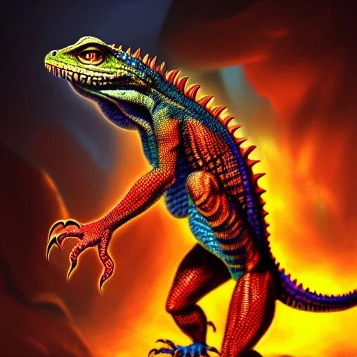 ultra detailed fullbody portrait of Lizard monster villain, extremely detailed digital painting, extremely detailed face,crystal clear eyes, in the style of robert e howard and pablo oliveira and Ken Kelley and Keith Parkinson , mystical colors, perfectly centered image, perfect composition, rim light, beautiful lighting,8k, stunning scene, raytracing