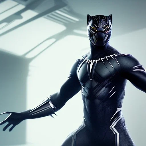 black panther, full body close up, no mask, human head, soft light atmosphere, light effect，vaporwave colorful, concept art, smooth, extremely sharp detail, finely tuned detail, ultra high definition, 8 k, unreal engine 5, ultra sharp focus