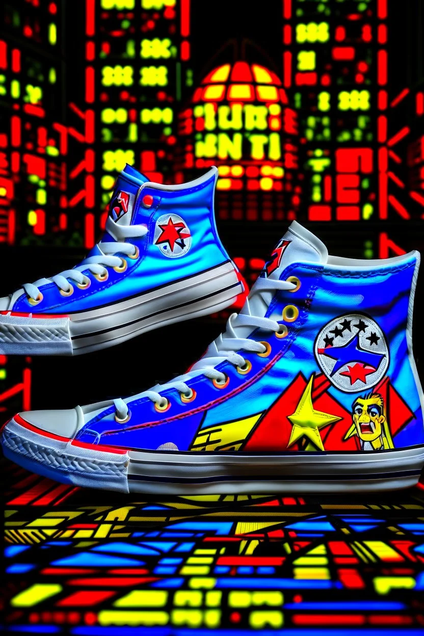 A converse sneaker, superman animation all over sneaker