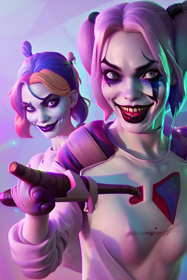 Harley Quinn and joker, high delicate defined details, beautiful, atmospheric, matte, 3 d 8 k octane rendered, sharp focus, illustration, high detail, ultra realistic, highly saturated colors