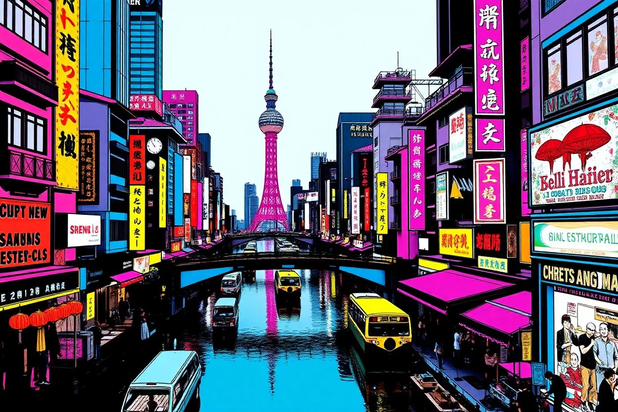 pop art pixels 1000 images shanghai in the style of warhol