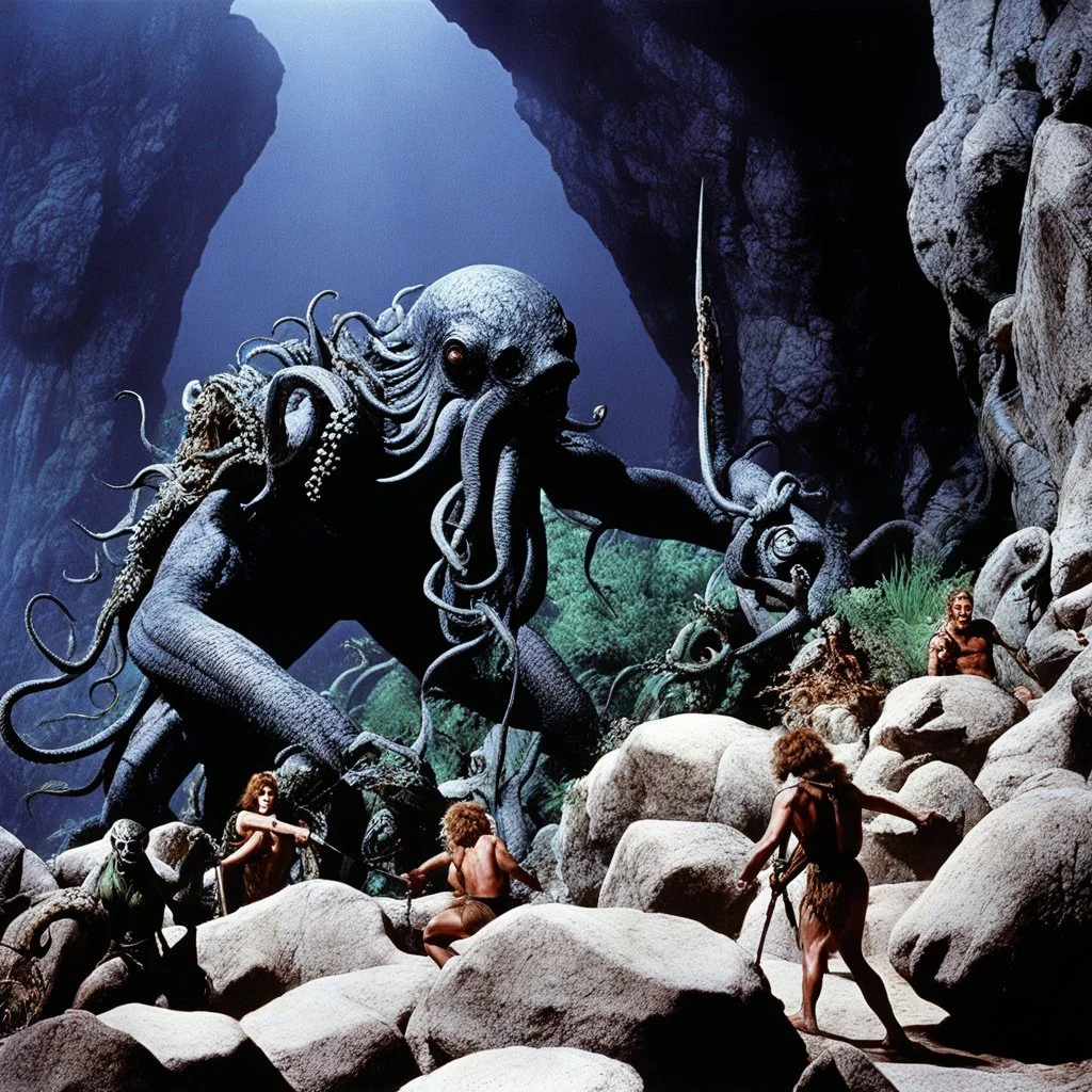 [colour picture: Jason and the Argonauts (1963) the octopus fight] In the aftermath of the savage battle in the alien cave, Surpanakha emerged as a force to be reckoned with. Her vengeance, fueled by a primal fury that knew no bounds, had left a trail of devastation in its wake. The giant velvet alien tendrils that once sought to ensnare her now lay shattered and defeated, no match for her relentless determination.