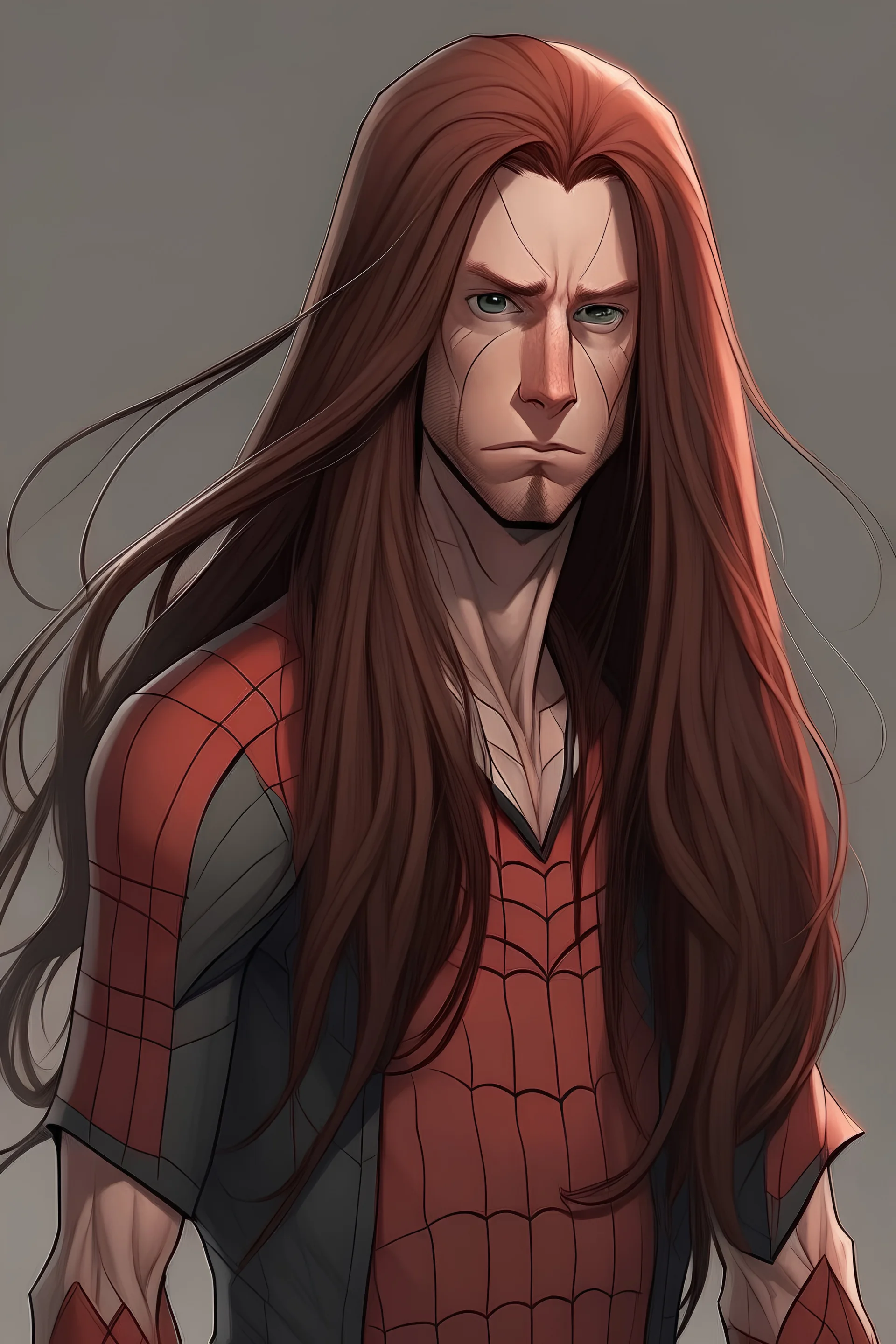 Spiderman with long hair