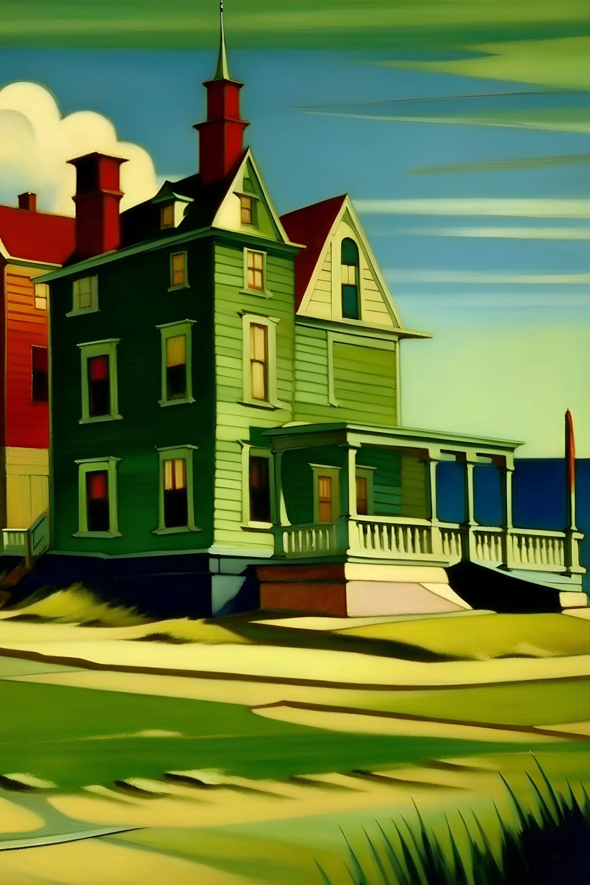 Edward hopper 1930s seaside town