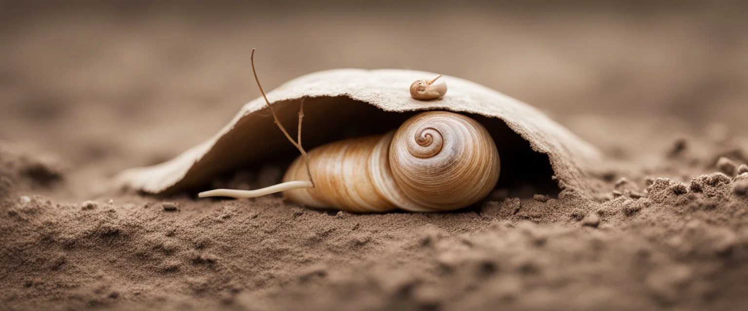long long snail cat in burrow