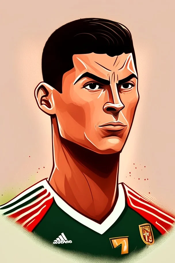 Cristiano Ronaldo Portuguese football player cartoon 2d