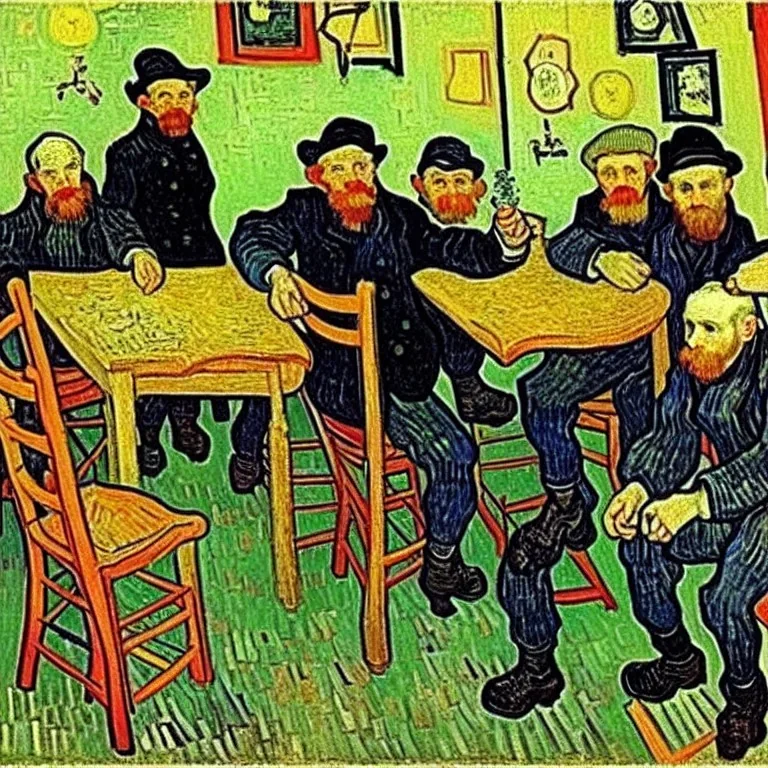 adults at birthday party by van gogh