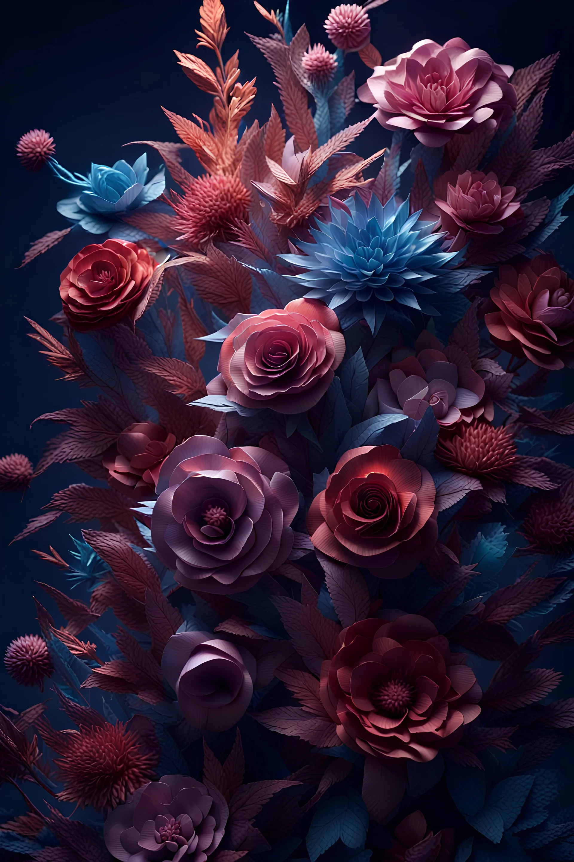 hyperdetailed;masterpiece;award-winning professional photography;FX;octane render;dynamic lightning;really cool" "papercraft_flowers;epic,cinematic,stunning,full-on;by artist "Brandon Kidwell";by artist "papercraft_flowers";super hyperdetailed;masterpiece;award-winning