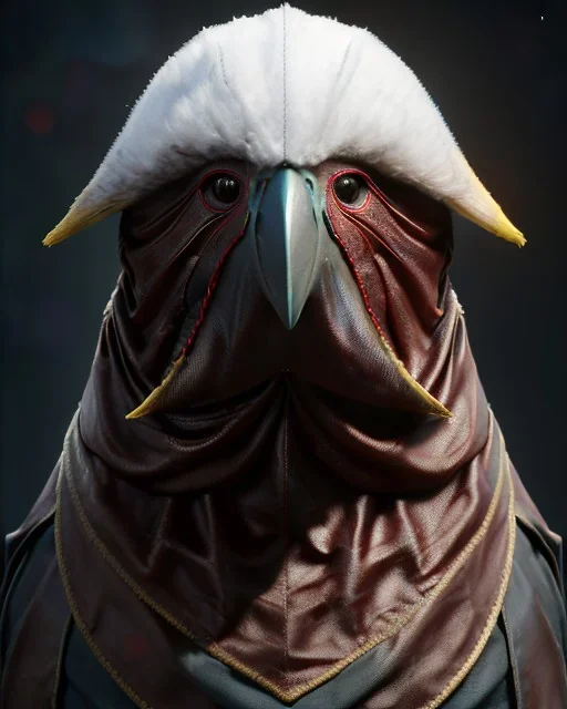 "twitter, mysterious Kenku male, bird, full-scale head and shoulders portrait, 8k resolution concept art portrait by Greg Rutkowski, Artgerm, WLOP, Alphonse Mucha dynamic lighting hyperdetailed intricately detailed Splash art trending on Artstation triadic colors Unreal Engine 5 volumetric lighting Splash art fantasy"