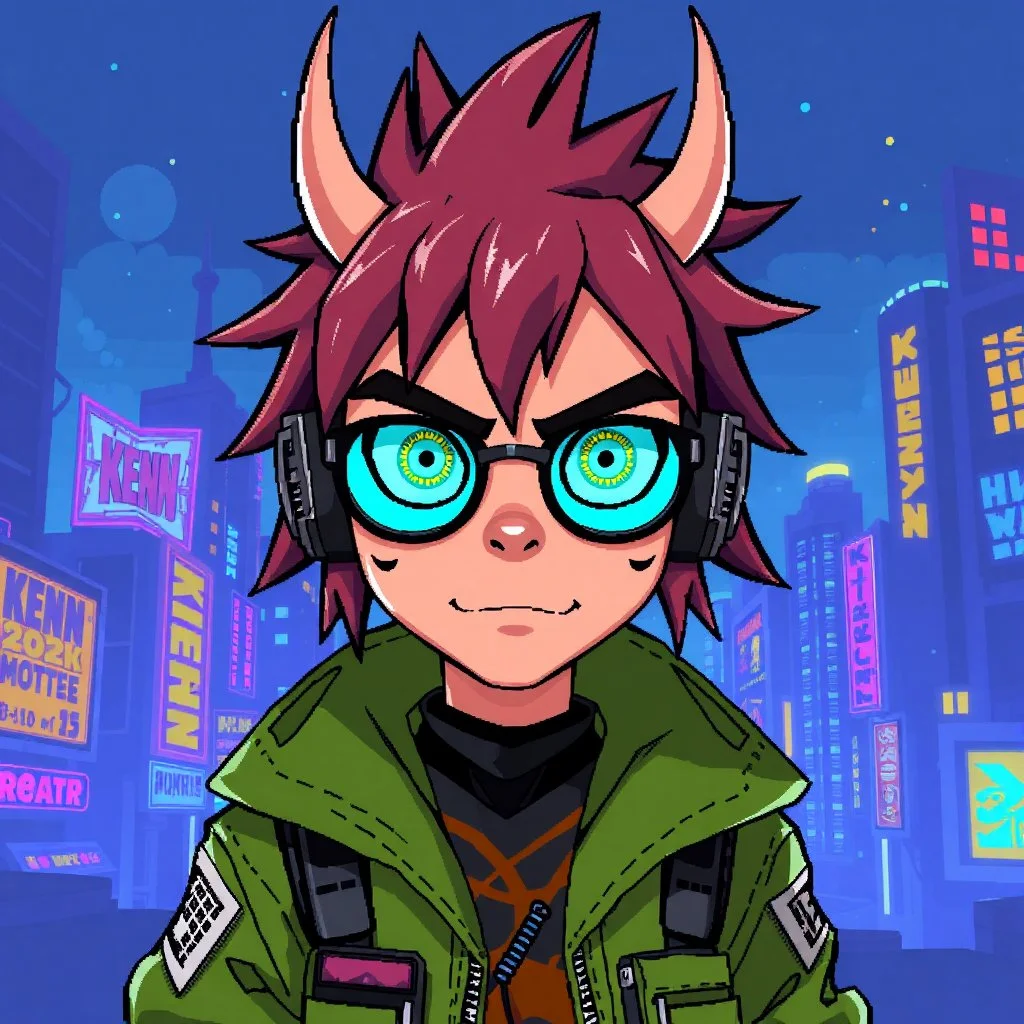 2-d pixel punk called kenn