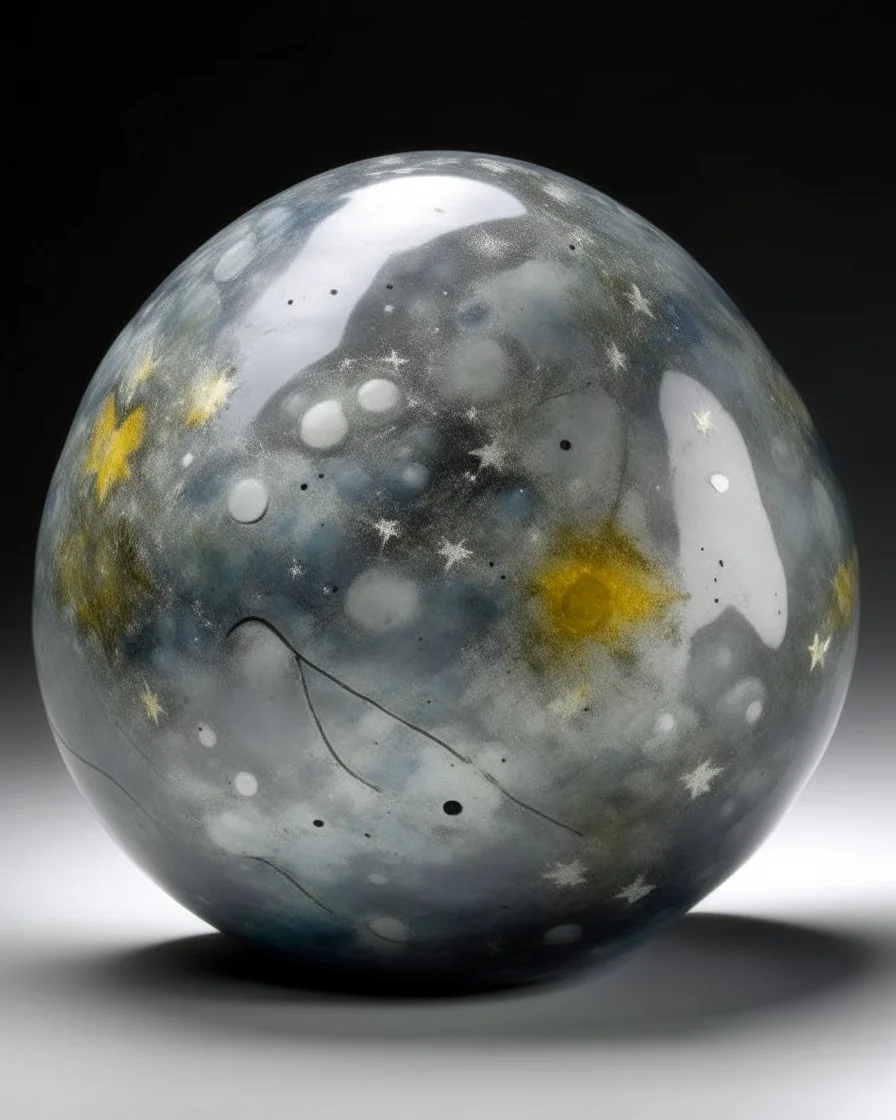 A gray celestial galaxy designed in Ica stones painted by Paul Cézanne