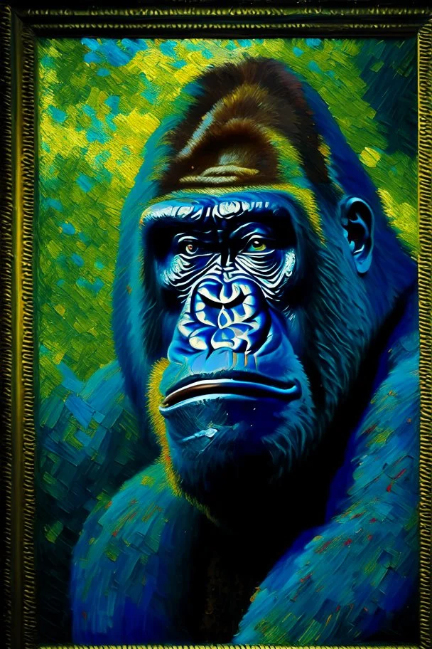 Portrait of a gorilla by Van Gogh