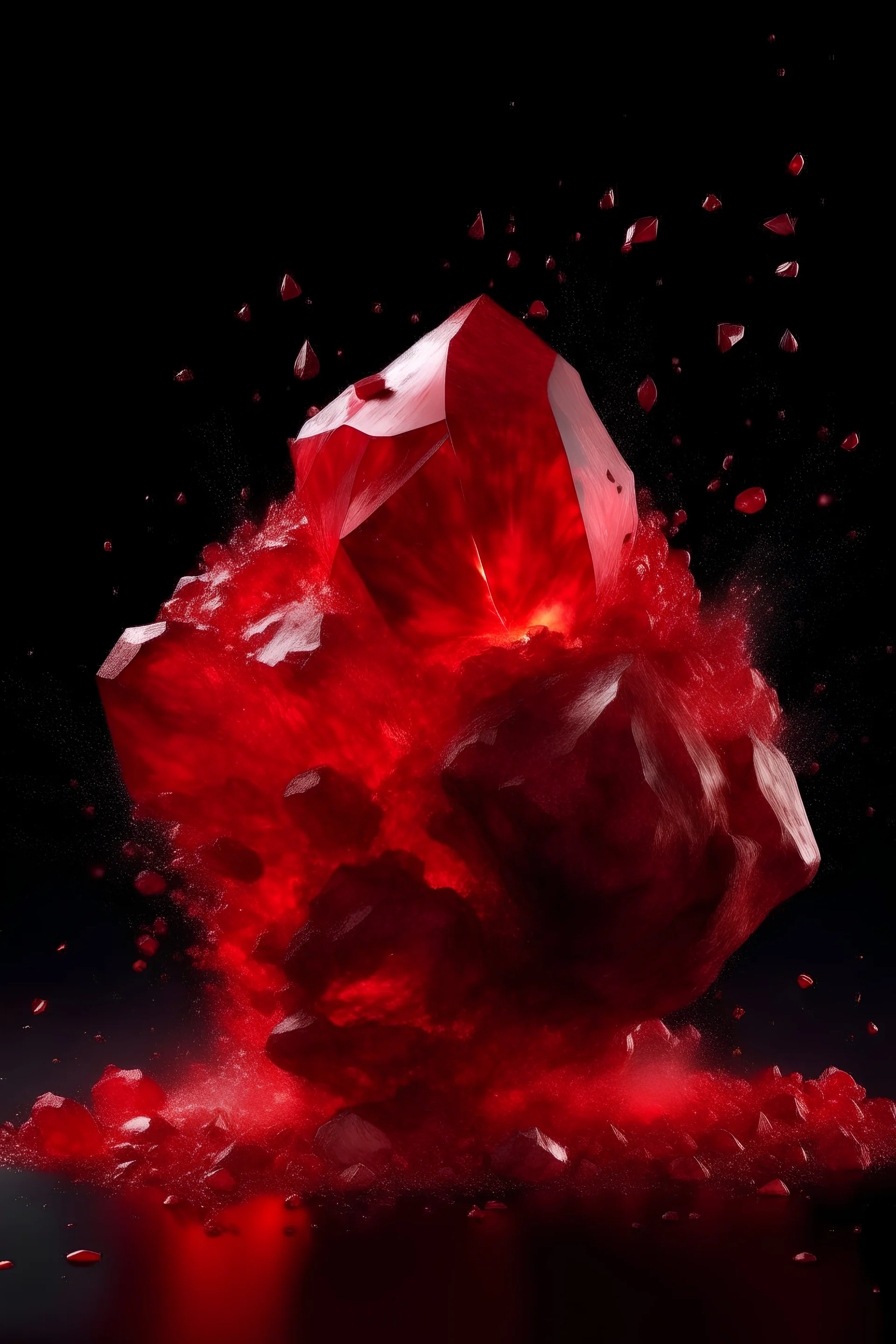 red rubi stone exploding