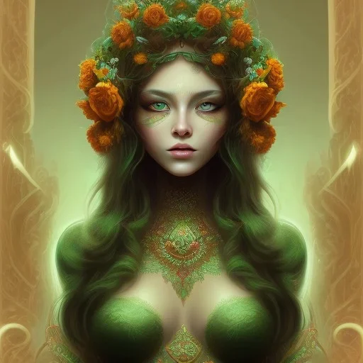 marigold woman norse goddess green eyes