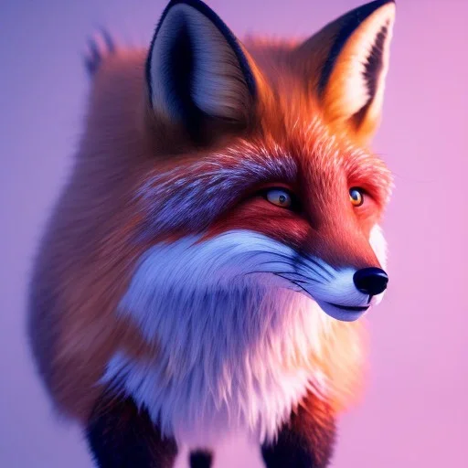 Fox, character design,ultra realistic,shiny, smooth, studio quality, octane render, Surrealism, Triadic colour scheme polaroid 100