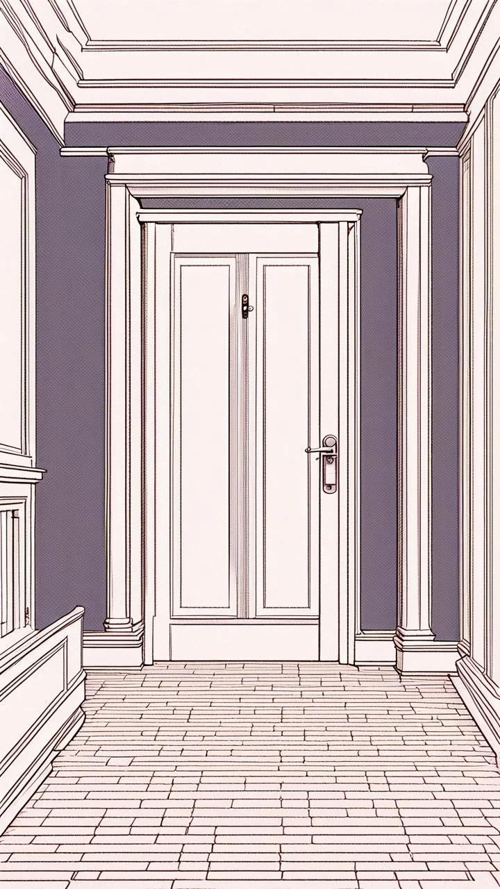 Closed bedroom door, 2D