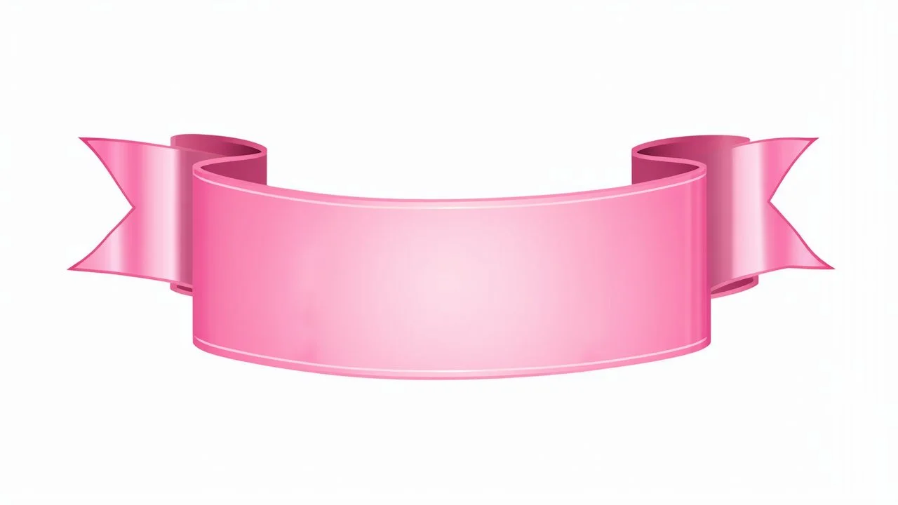 pink ribbon graphic element with canvas texture and lighting