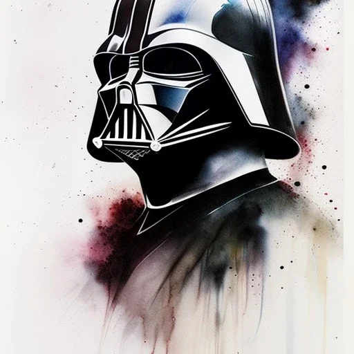 darth vader, watercolor illustration by <agnes cecile> <Yoji Shinkawa>, natural tones, ornate and intricate detail , soft smooth lighting, soft pastel colors,