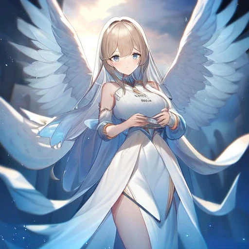 Clear focus,High resolution, Angel, Wearing s split skirt