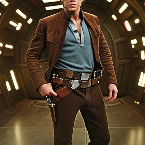 super photorealistic studio photo of Han Solo in star wars by Annie Leibovitz, intricate, highly detailed, sharp focus, cinematic lighting,