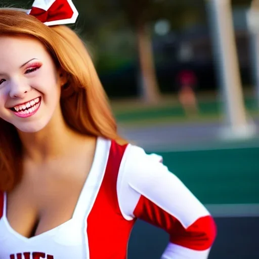 flirty female college cheerleader eyeing me hungrily