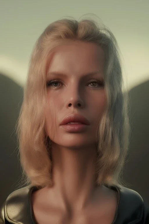 Ultra Realistic retro sci-fi scene, portrait, blonde woman, sweet young Kim Basinger face, perfect iris, glow eyes, makeup. Saturn background, Retro sci-fi style, helmet, tight latex coat, fog, rain, soft color, highly detailed, unreal engine 5, ray tracing, RTX, lumen lighting, ultra detail, volumetric lighting, 3d, finely drawn, high definition, high resolution.