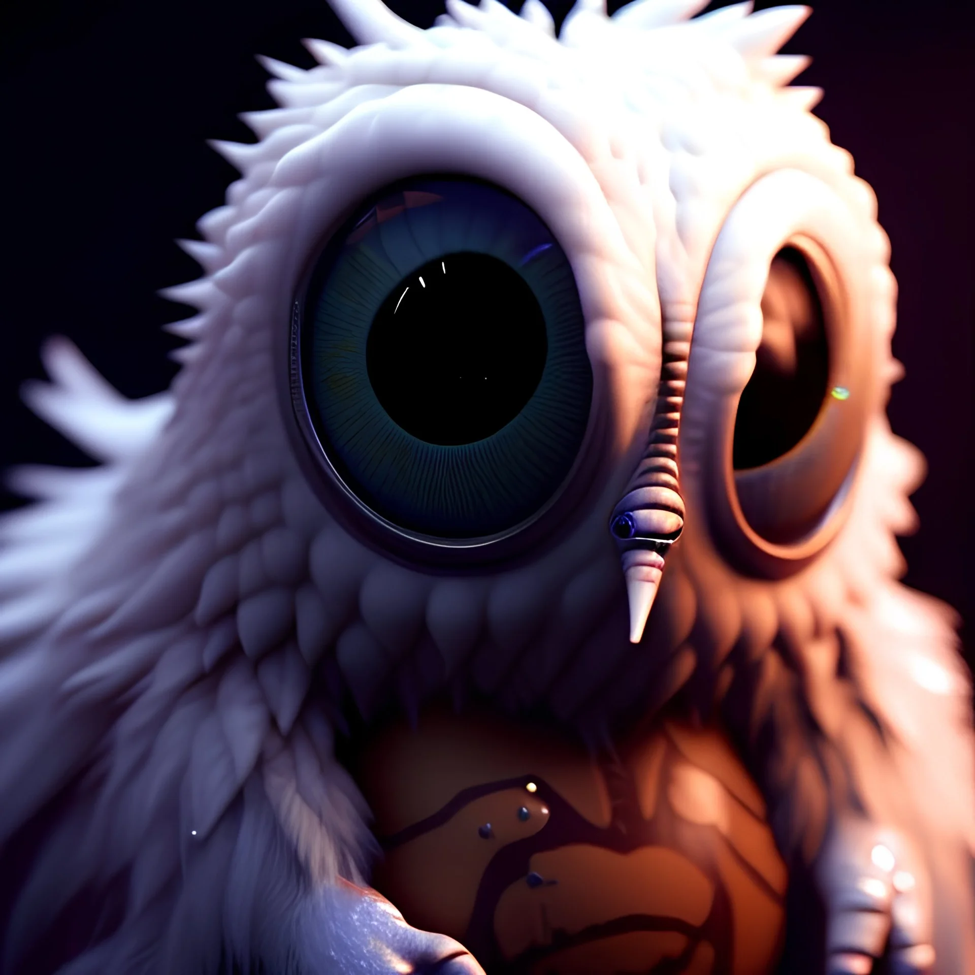 Cute tiny fluid ink creature hatching from egg, big black eyes, unreal engine 5, 8k resolution, photorealistic, ultra detailed, by greg rutowski