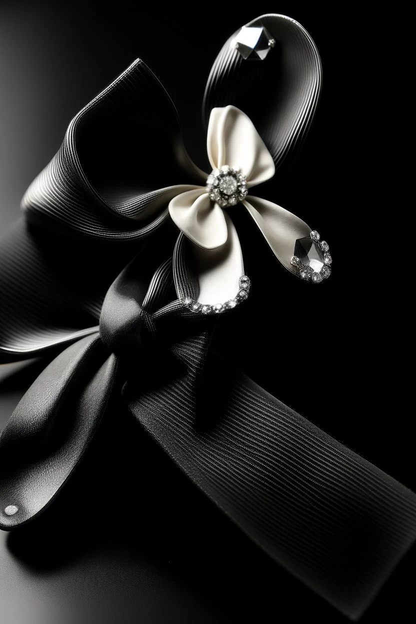 Black tie Contains silver brooch