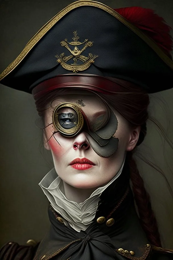 captain of an army victorian times woman eye patch