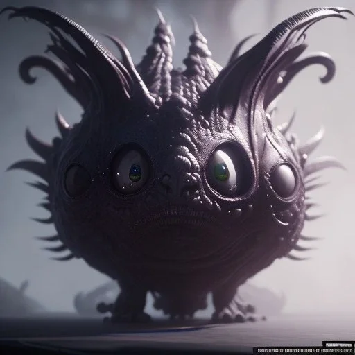 Cute fluid ink creature, big black eyes, unreal engine 5, 8k resolution, photorealistic, ultra detailed, by greg rutowski