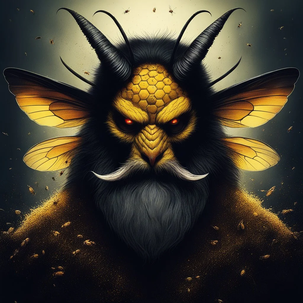 In the heart of the buzzing hive, where the walls cracked and the sacred ways of life were defiled, there lurked the malevolent presence known as the Devil of Bees. This entity, with a dark, twisting beard that seemed to writhe with a life of its own, wielded a power that struck fear into the hearts of all who dared to cross its path. The Devil of Bees was not a creature of flesh and blood, but a manifestation of primal terror, a force of nature that twisted the very fabric of reality.