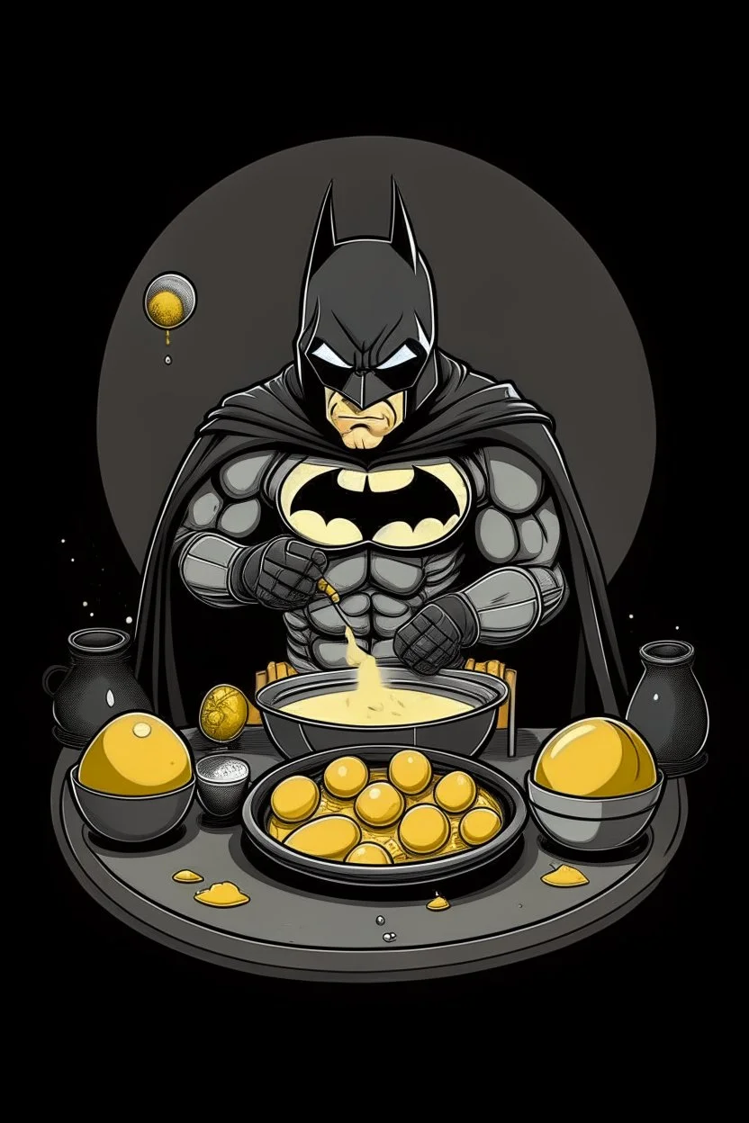 batman cooking eggs