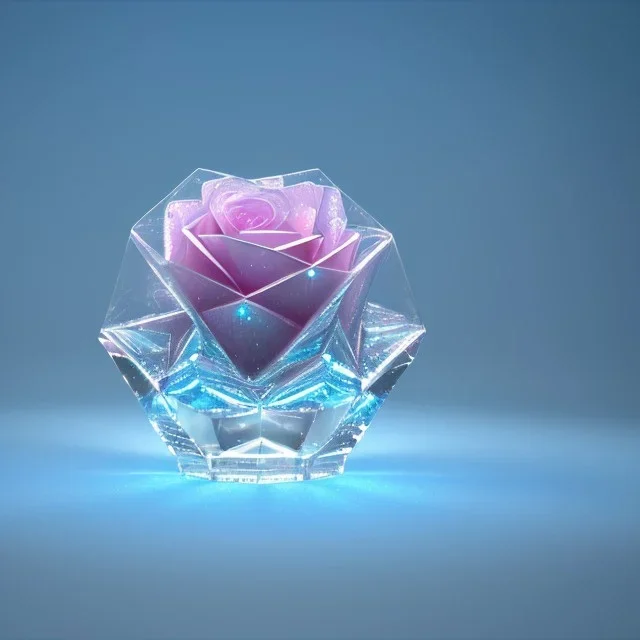 transparent crystal rose, crystallized, cinema lighting, cinema 4d, octane render, 3d render, incrate detailed,fantasy art, photo realistic, shinening light,moonstone crystal bird, iresendent, shine, epic