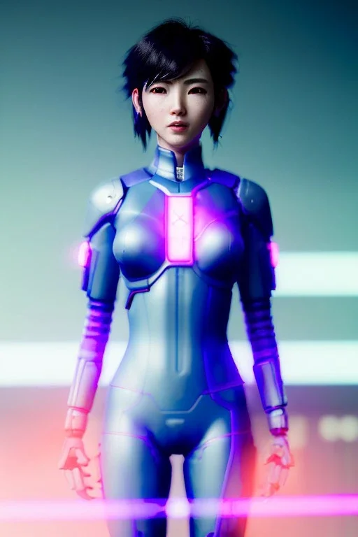 portrait, Asian cyborg woman, ghost in the shell style :: symmetry photography, cyberpunk style, pink hair, makeup, long line eye, light iris, :: black samurai armor, japanese traditional pattern, wires and circuits, pink, white, black :: cinematic, Ultra realistic, dark scene, soft color, highly detailed, unreal engine 5, RTX, ultra detail, 3d, finely drawn, high definition.