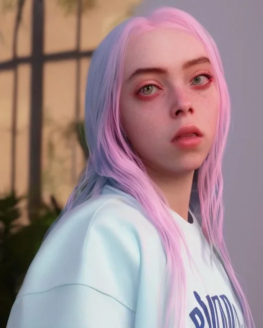 Billie Eilish, clip, photorealistic, 8k