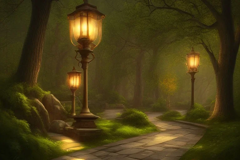 wooded stone lantern path