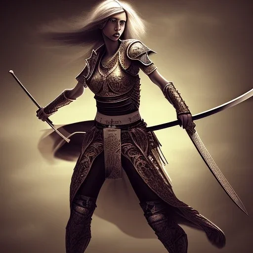 Warrior women with katana sword